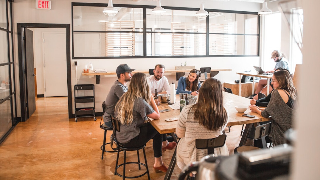 team meeting in office